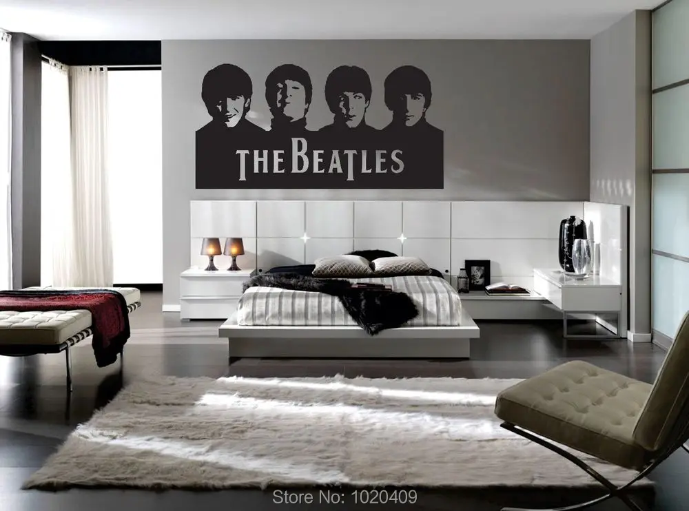 t501 music band artist the beatles generation musical instrument designs wall vinyl sticker caligraphy quotes home cut sticker
