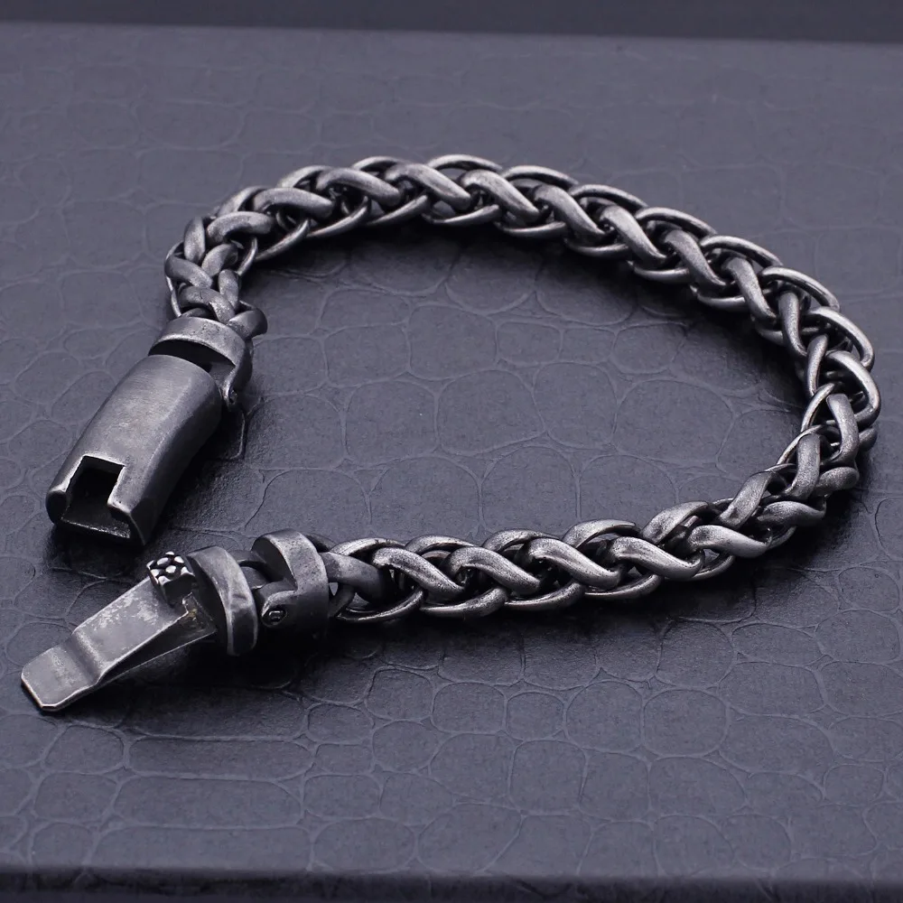 TrustyLan 8 мм толстый браслет-цепочка для мужчин винтаж Нержавеющая сталь Черный Байкер стиль мужские ювелирные изделия s браслеты Подарки для него