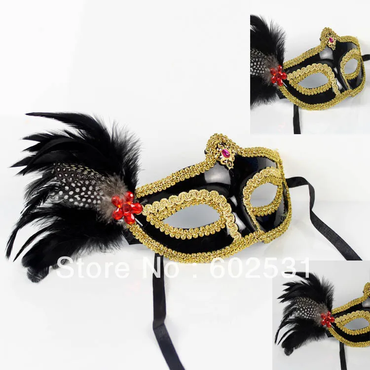 SPR-боковое перо для вечеринок и маскарадов маска с перьями цветного рисунка или узора Венеции