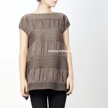 Miyake Fold the thin t-shirt сумка через плечо, мягкая и свободная универсальная куртка, плиссированная футболка