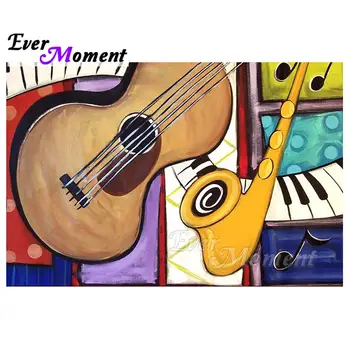 

Ever Moment Diamond Painting Music Guitar Piano 5D DIY Diamond Embroidery Picture Mosaic Cross Stitch Rhinestone Square S2F364