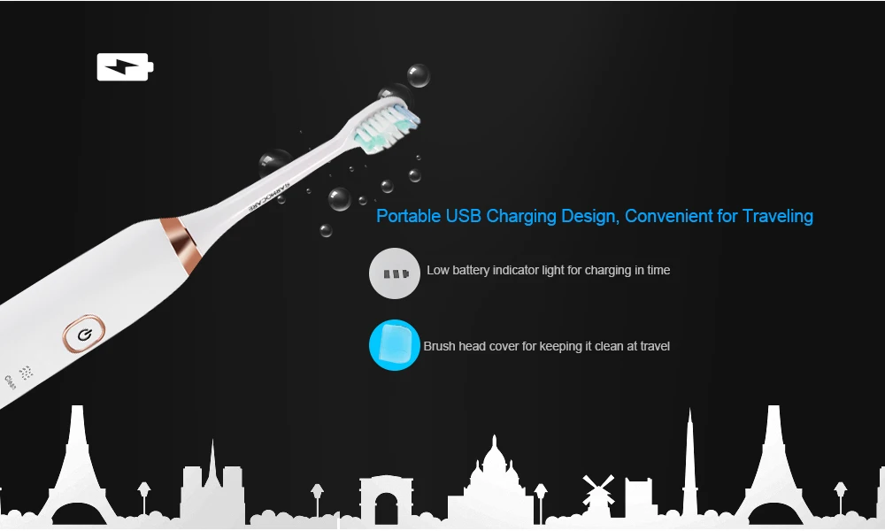 SARMOCARE S100 Sonic Electric Toothbrush Ultimate Cleaning Whitening Advanced Safeguards Oral Health Care Cleaning Tools