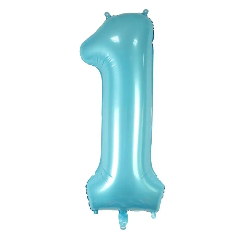 40-дюймовый светодиод номер 1 Фольга шарики Baby Shower цвета: золотистый, серебристый розовый цифра воздушный шар с гелием 1st День рождения Микки Декор поставки клипсы для воздушных шаров - Цвет: P blue 1