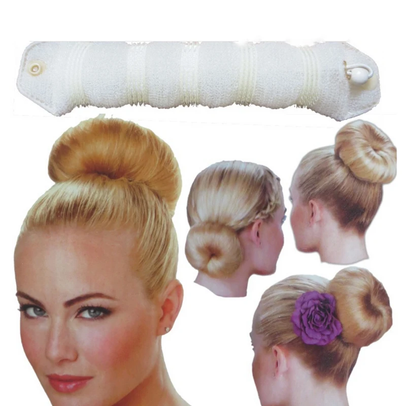 

2Pcs Women Sponge Hair Styling Donut Bun Maker Rollers Magic easy using Former Ring Shaper Styler Tool Magic Style Hair Styling