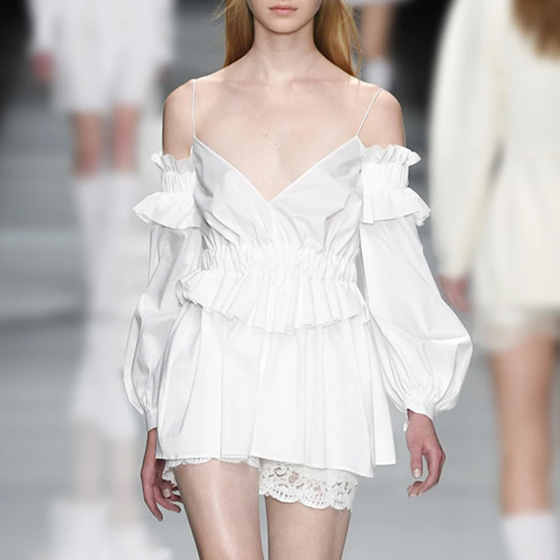 長期間耐用型 参照オレンジ新しい白いコットンドレスセクシーなvネック女性ボディコンパーティードレス18ファッションショーランタンスリーブストライプドレス ダメージ有り Women S Clothing Dresses Senfinances Sn