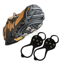 2017 New 1Pair Walking Cleat Ice Gripper Anti Slip Ice Snow Walking Shoe Spike Camping Climb Ice Crampon Free Shipping