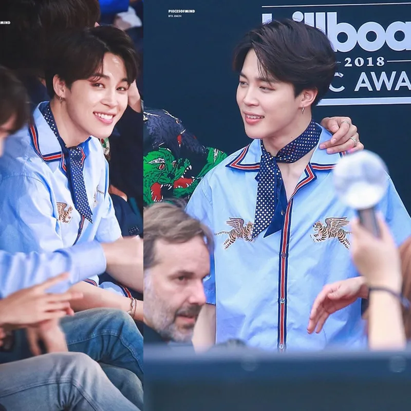 Kpop exo пуленепробиваемая Мужская рубашка на день рождения JIMIN синяя Корейская