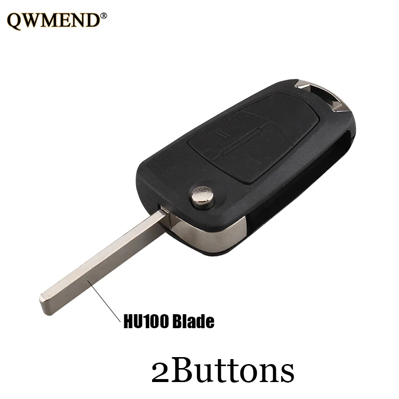 

QWMEND Folding Car key shell 2BT For Vauxhall Opel Astra H 2004-2009 3BT For Vauxhall Opel Vectra C 2002-2008 key Case