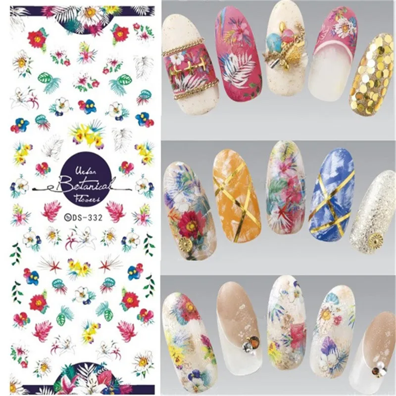 

1 Sheet Flower Spring Nail Sticker Water Decals Nail Decorations Water Plastic Nails Transfer Nail Art Design