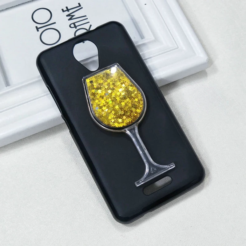 

Dneilacc TPU Silicone Cases For BQ BQS 5057 Strike 2 Red Wine Glass Liquid Quicksand Phone Case Tpu Silicone Back Cover