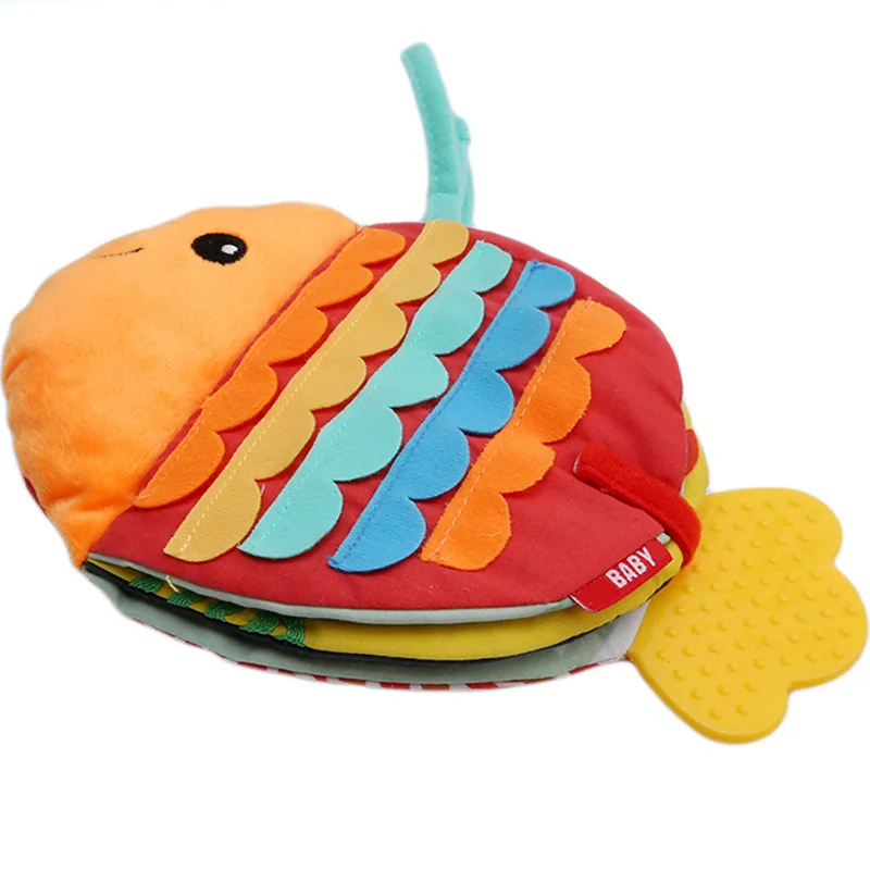 

New Animals Fish Soft Cloth Fun Book Baby Intelligence Development BB Sounds Learn Picture Cognize Quiet Book Rattle Toy ZJD