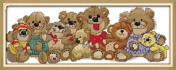 

Joy sunday cartoon style Baby bears free counted cross stitch christmas design handwork embroidery kits for craft gifts