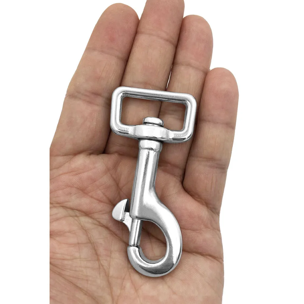   2Pcs Heavy Duty Square Eye Brass Snap Hook Pet Buckle Trigger Clip Swivel Clasp for use with Dog Lead & Horse Rug Leg Straps	
