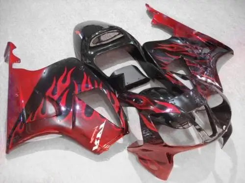 Обтекатель для мотоцикла Набор HONDA VTR1000 00 01 03 04 06 VTR 1000 SP1 2000 2003 2006 Red flames black + 7