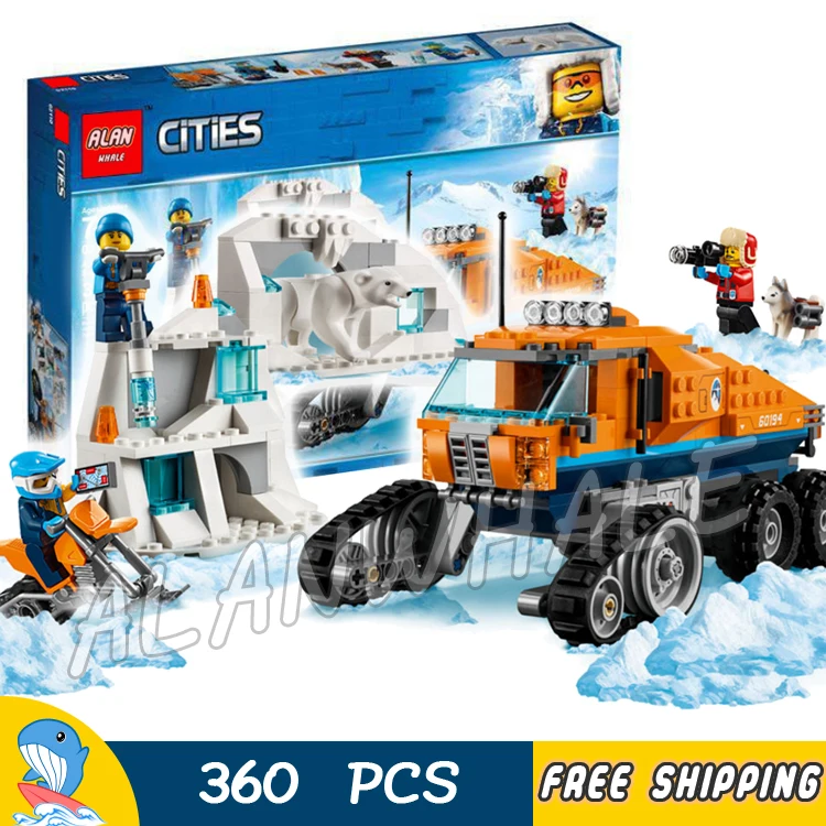 

339pcs City Arctic Scout Truck Snow bike Ice Cave Wall Polar bear 10995 Model Building Blocks Toys Bricks Compatible With lego