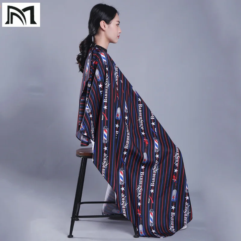 145*160 cm Molticolor Polyester Salon Wrap Apron Stripe Leisure Style Peri Cloth Water-repellent Cape Hairdressing Assistant B2 145*160 cm Molticolor Polyester Salon Wrap Apron Stripe Leisure Style Peri Cloth Water-repellent Cape Hairdressing Assistant B2