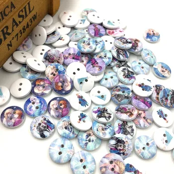

10/50/100pcs Mix Girl Wood Baby Kid's Sewing Button DIY Craft WB257