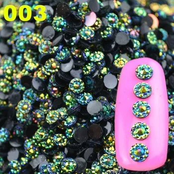 2016 New  Arrival Mysterious 4mm 3D Glitter AB Round Shape Acrylic Rhinestone Nail Art Decoration Phone Gems Wheel Tips