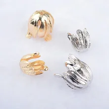 6 шт. 24K позолоченные латунные Цветочные колпачки с кисточками для рукоделия ювелирные изделия серьги аксессуары