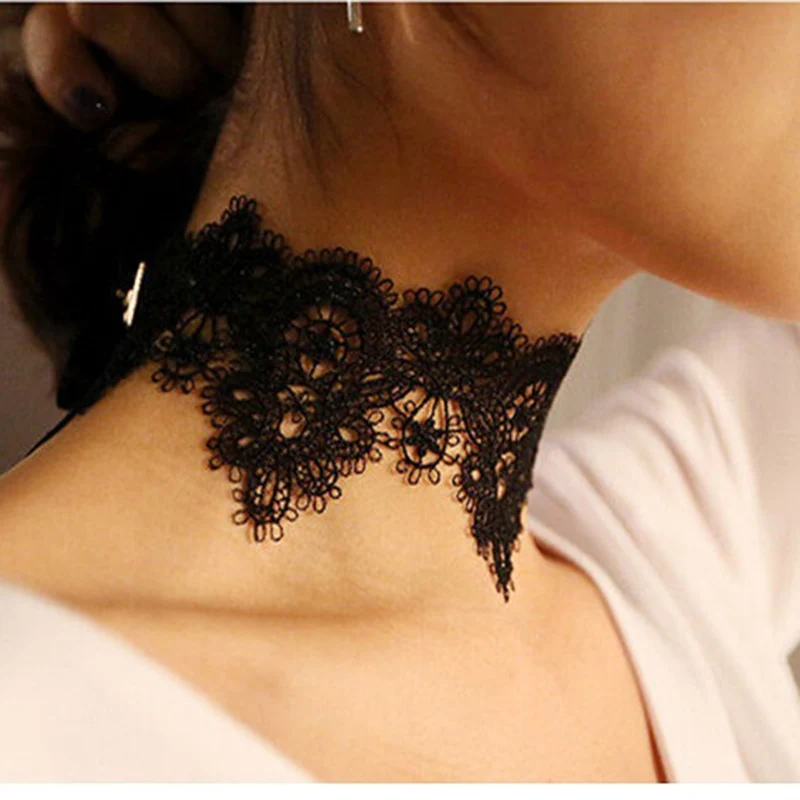 

Black lace choker necklace women chockers boho flower necklaces gothic 2018 fashion vintage necklace colliar NR3719