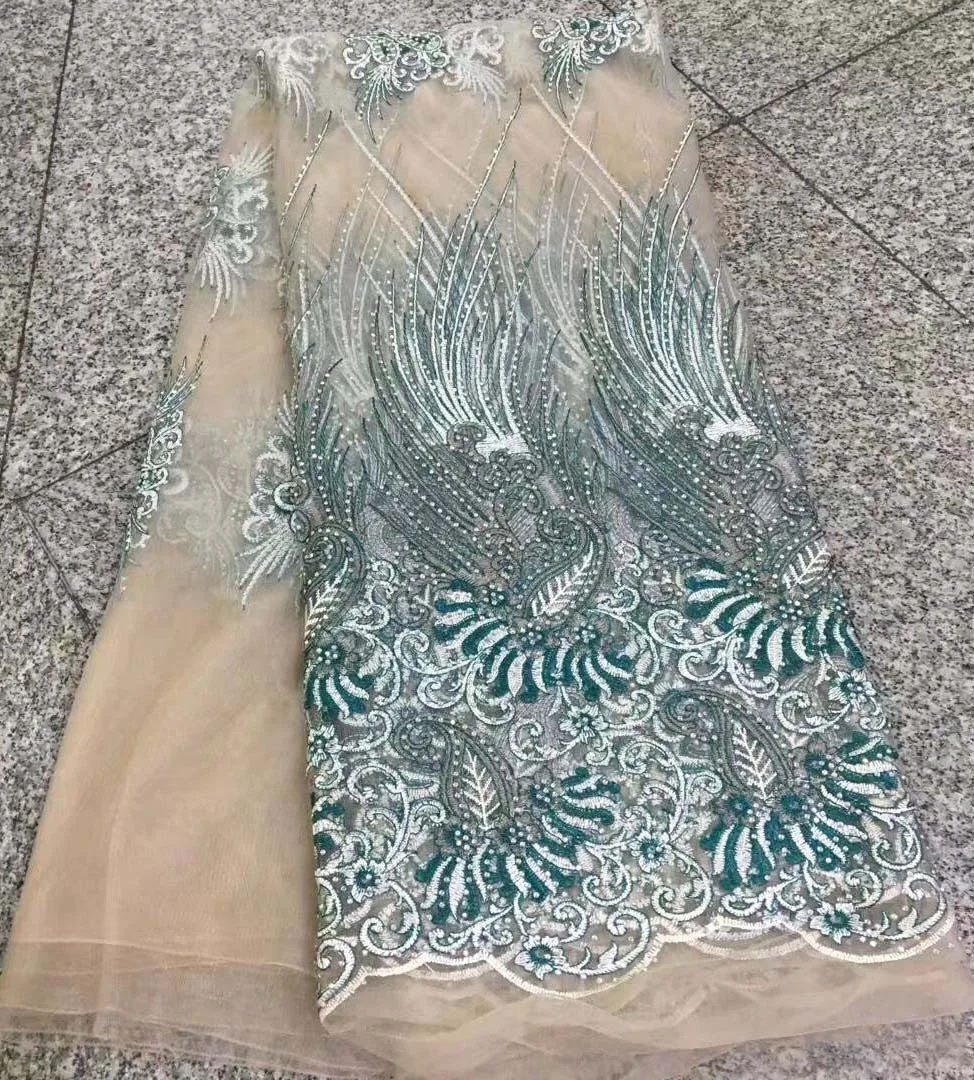 

christmas red african lace beaded net fabric rhinestone luxury french lace fabric high quality for nigerian dress5yard