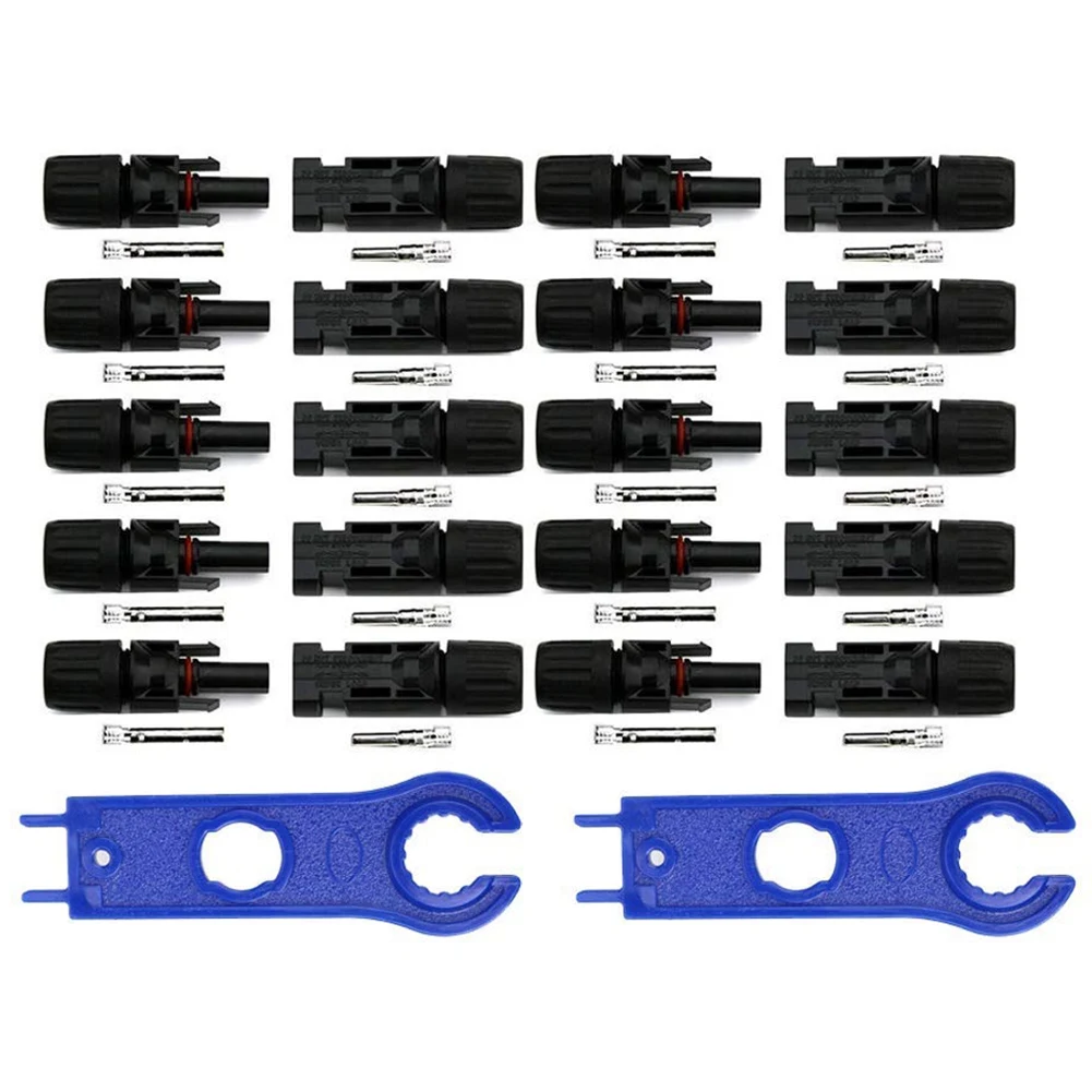 

ABKM Hot 10 Sets MC4 Solar Panel Connector For PV Solar Panel Cable And 1 Pair Solar Panel MC4 Tool Key For The Connector