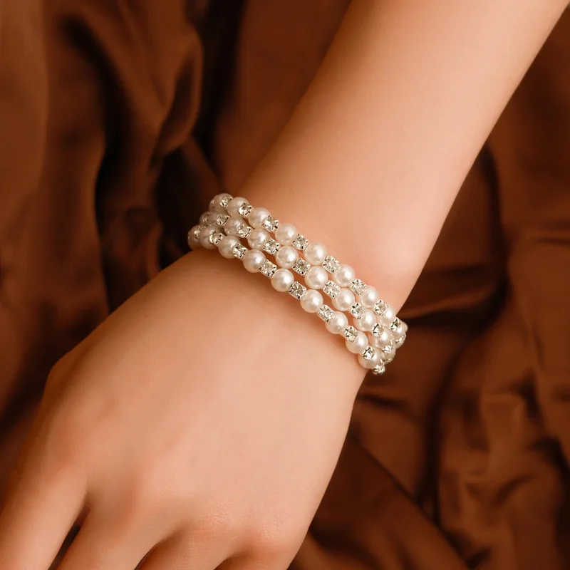 

Pearl Bracelet Charm Bracelets Bangles for Women Lovers Fashion 2019 Womens Wristband Hand Chain Wedding Jewelry Free Shipping