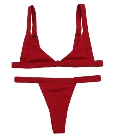 Сексуальный бикини пуш-ап купальник купальный костюм Высокая талия Купальник женский раздельный Бразильский бикини mujer - Цвет: RED