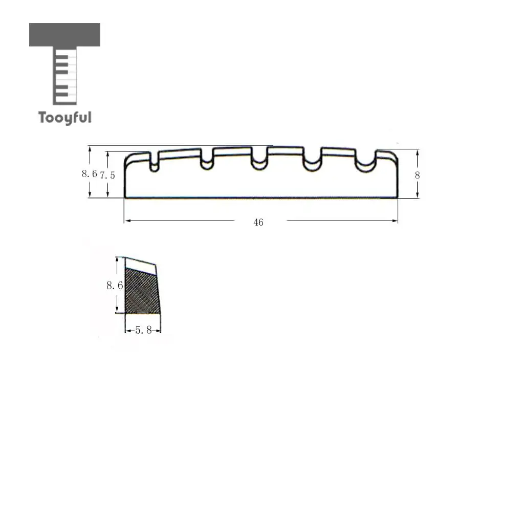 Tooyful Durable 2pcs Plastic Bass Replacement Slotted Nut White for 5 String Electric Bass Accessory