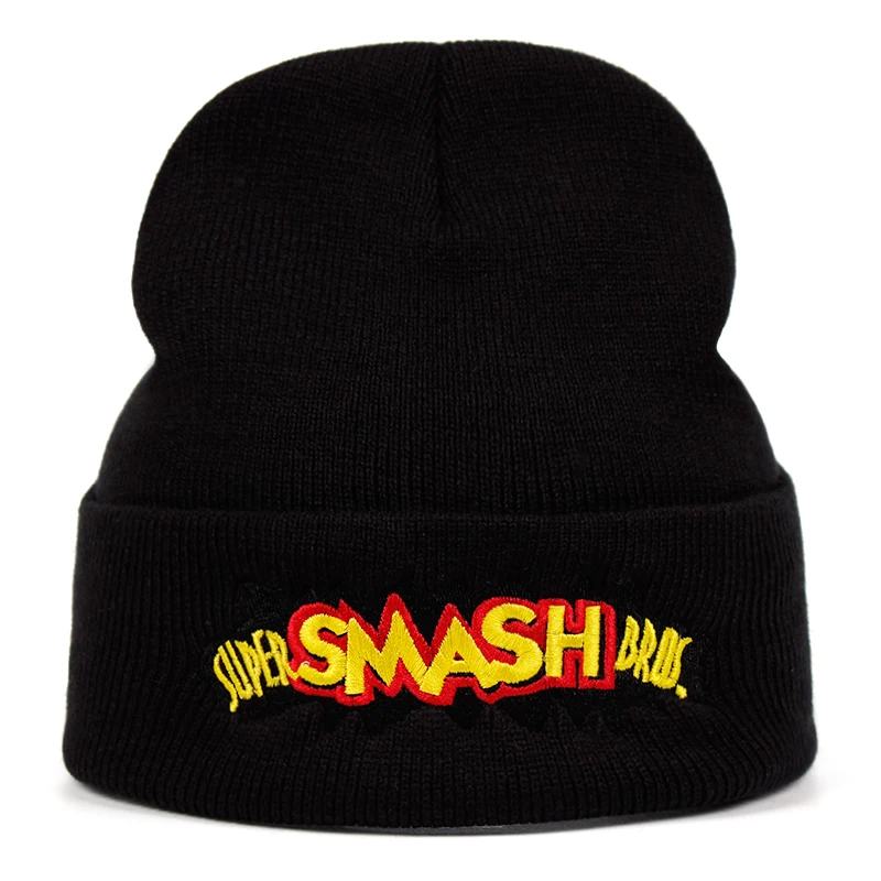 Супер Smash Bros Beanie вязаная зимняя шапка однотонный хип-хоп трикотажный свитер шляпа костюм капитана аксессуар подарки теплая зима