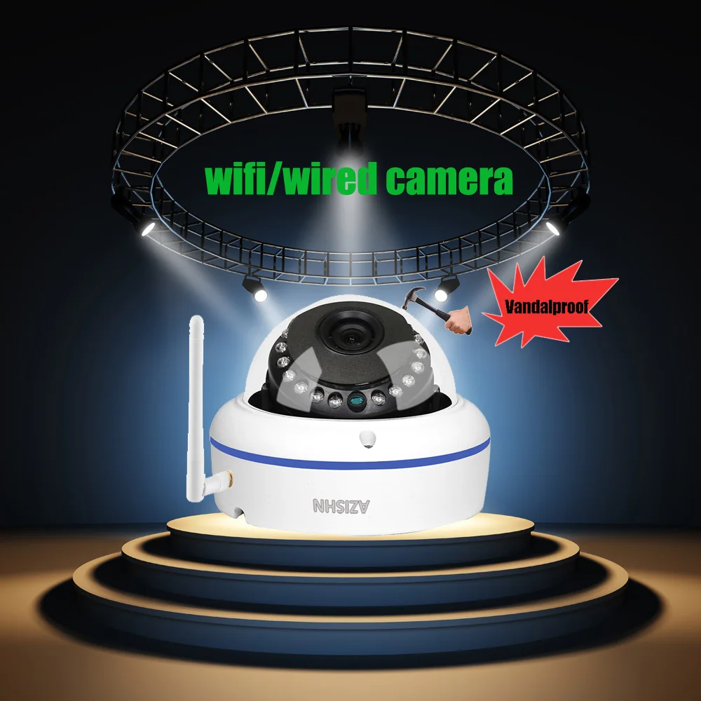 Камера видеонаблюдения AZISHN Vandalproof 1080P 960P 720P беспроводная и Проводная IP камера
