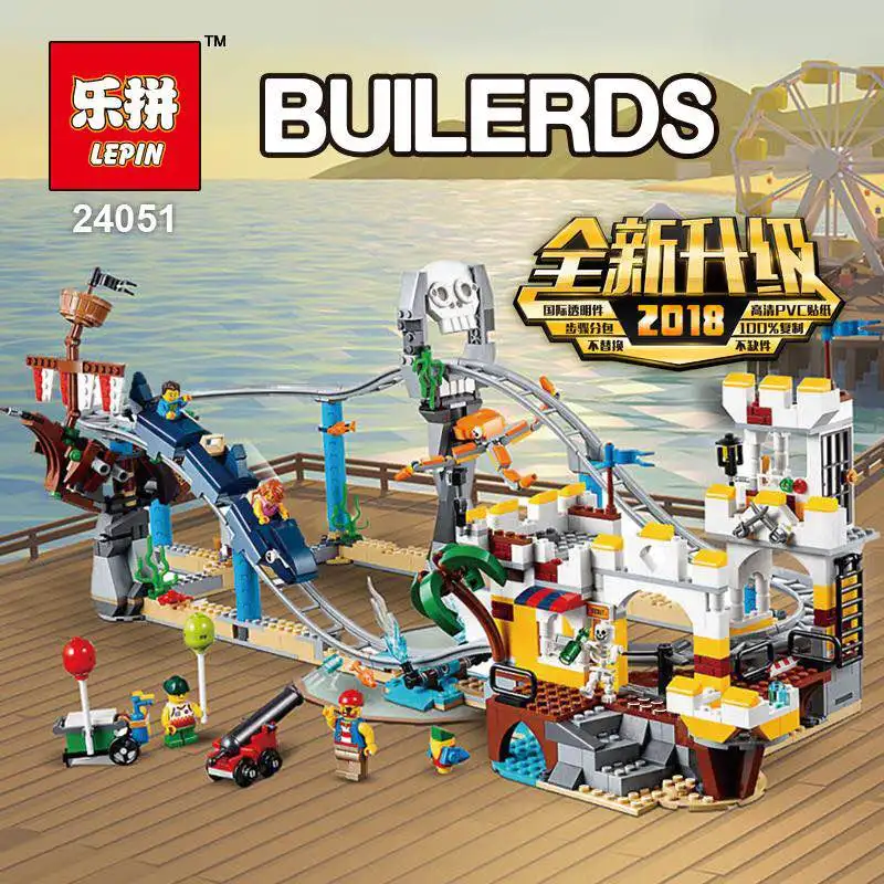 

2018 Lepin 24051 Blocks Bricks Pirate Roller Coaster 3 in 1 Compatible legoing 31084 Building Educational Toys Model Boys Gifts