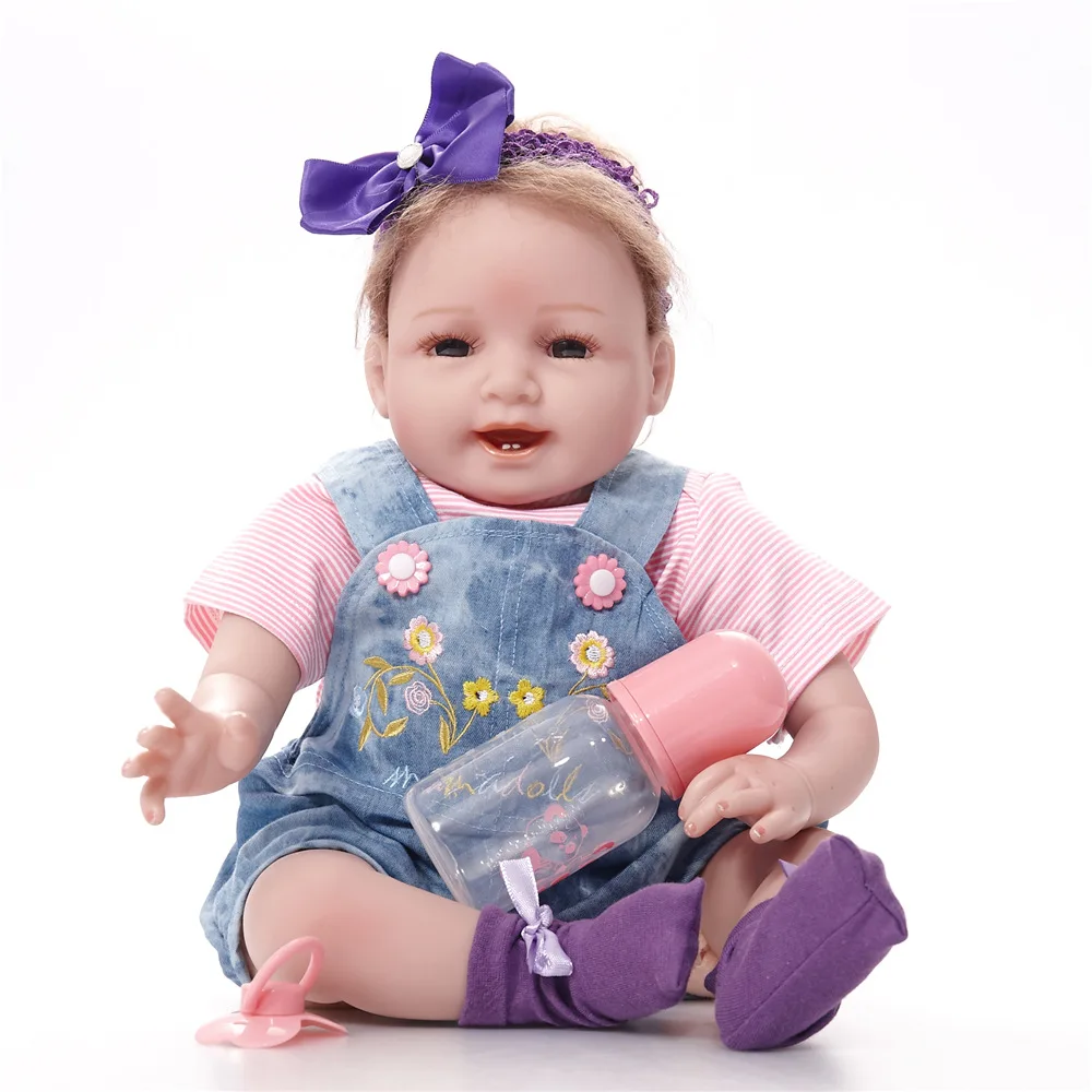 

New Design Silicone Reborn Baby Dolls 22" Cloth Body Lifelike Newborn Princess Babies Doll Xmas Birthday Gift Action Figure Toy
