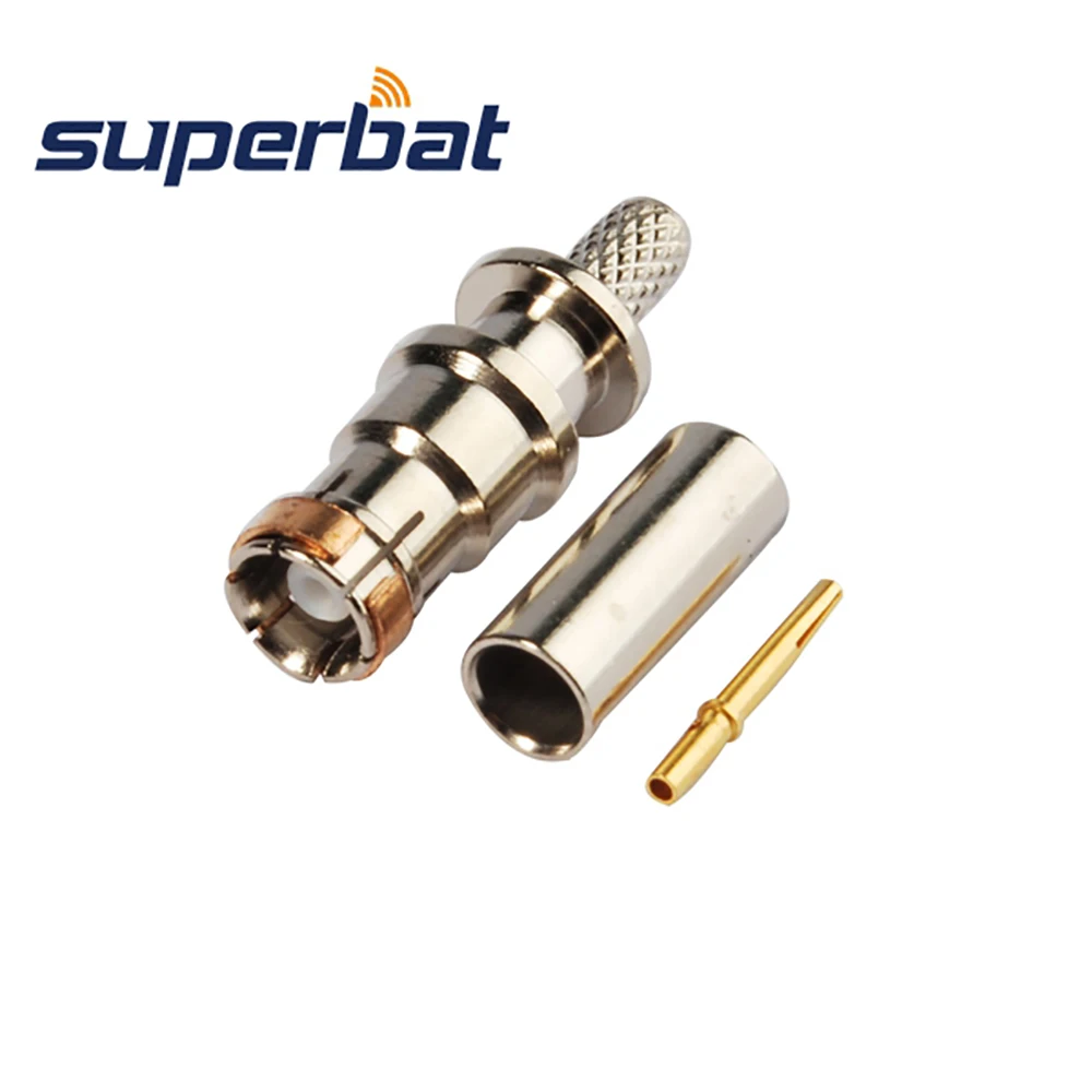

Superbat 10pcs RF Connector SMB Plug Male Straight Crimp Attachment for Cable RG174 RG316 LMR100 Fakra Connector DAB+ Antennas