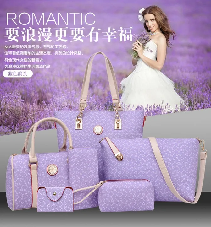 

6pcs set Women Bag Leather Handbags Messenger Composite Bags Ladies Handbags Famous Brands Fashion Bag For Women Bolsos