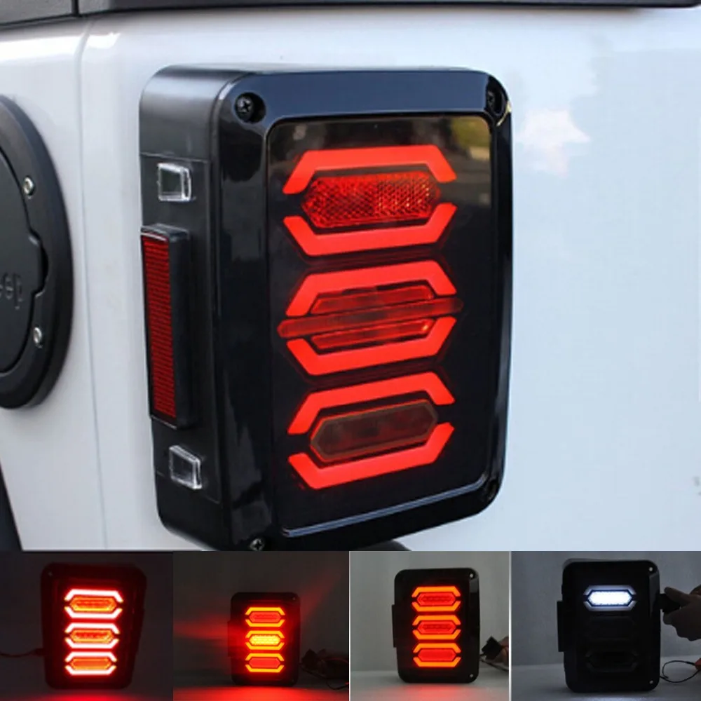 For Wrangler JK JKU LED Tail Brake Light Assembly Turn Signal & Back Up