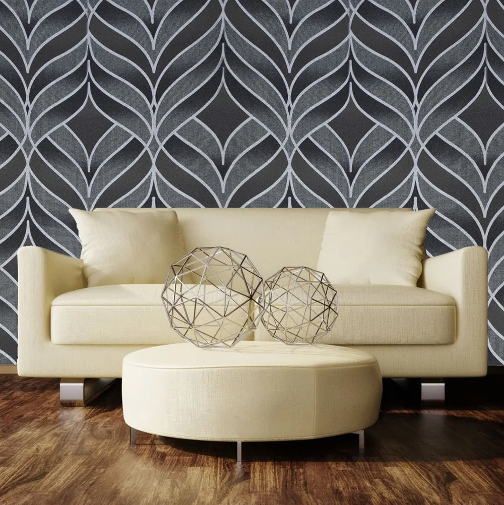 Aliexpress Buy Embossed Geometric Dining Room Pvc Wallpaper Vinyl Black Floral Background Aliexpress buy embossed geometric dining room pvc wallpaper vinyl black floral background