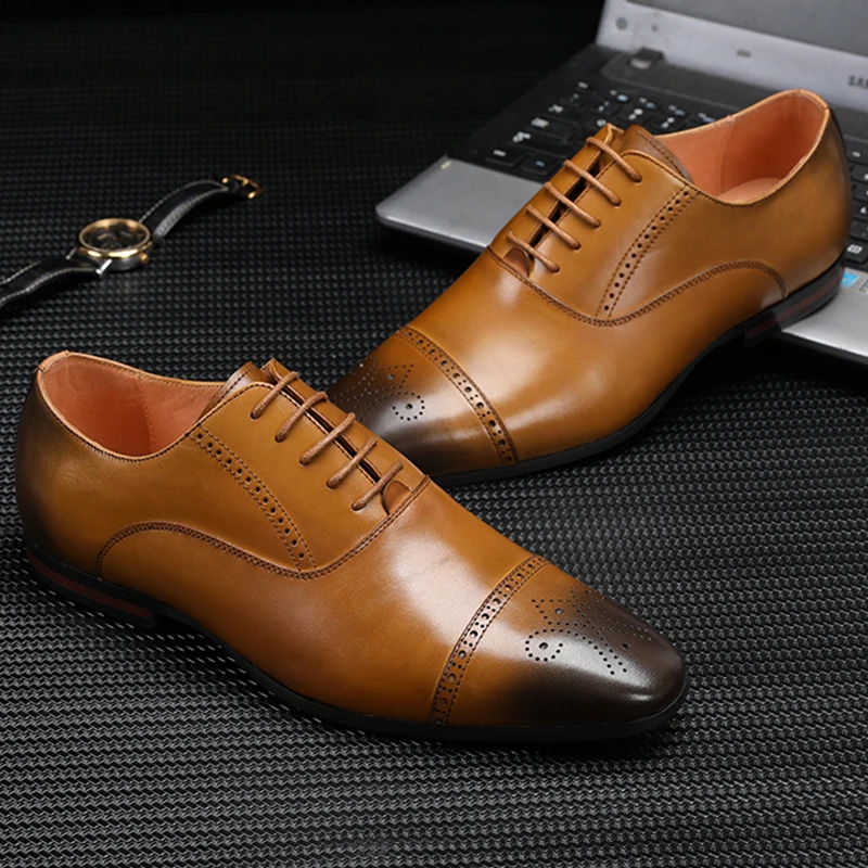 

Mens formal shoes leather men dress oxford shoes for men dressing wedding business office shoes lace up male zapatos de hombre