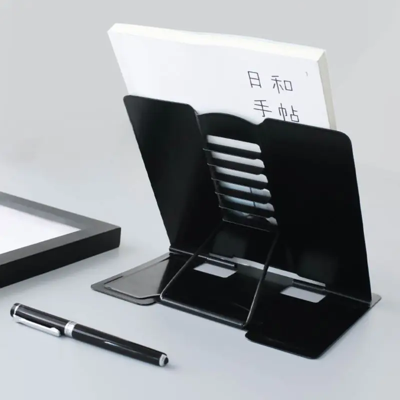 

Portable Metal Adjustable Reading Book Holder Support Document Shelf Bookstand