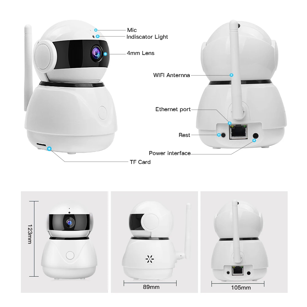 1080P wireless IP Camera Wifi Smart Mini Wireless Wifi Camera Baby Monitor WI-FI Home Security Surveillance Camera CM-QJ58 BR