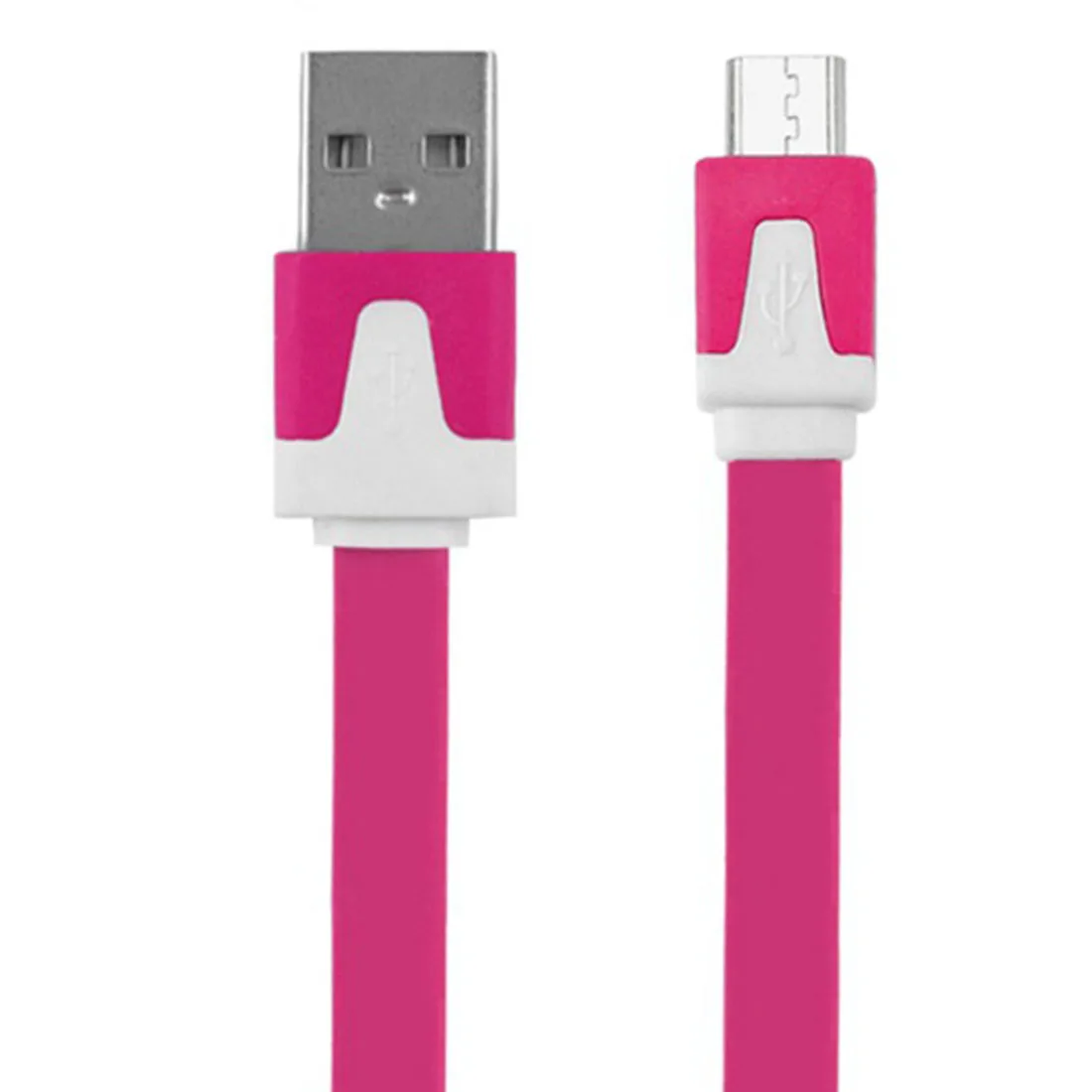 Micro USB кабель 1 м/2 м/3 м Быстрая зарядка синхронизации данных плоский Лапша кабель для samsung Xiaomi huawei LG htc Android телефонные кабели - Тип штекера: Rose red
