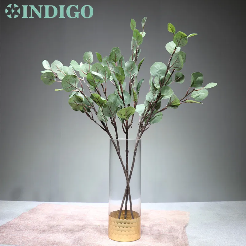 

INDIGO- Grey Green Eucalyptus Leaf Grass Wall Decoration Artificial Plant Wedding Flower Party Free Shipping
