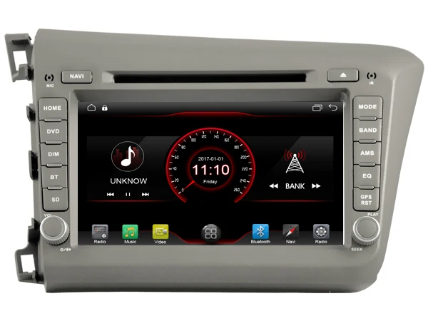 Cheap Navirider car dvd player multimedia autoradio android 8.1 wifi gps navigation screen for Honda Civic LHD 2012 FM headunit stereo 1