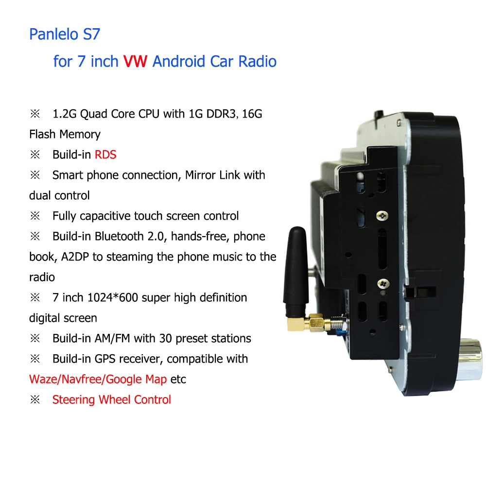 Panlelo S7 For Volkswagen 7 Inch Android Autoradio Radio Multimedia Car Android For Golf 5 Navigation Car Multimedia Player