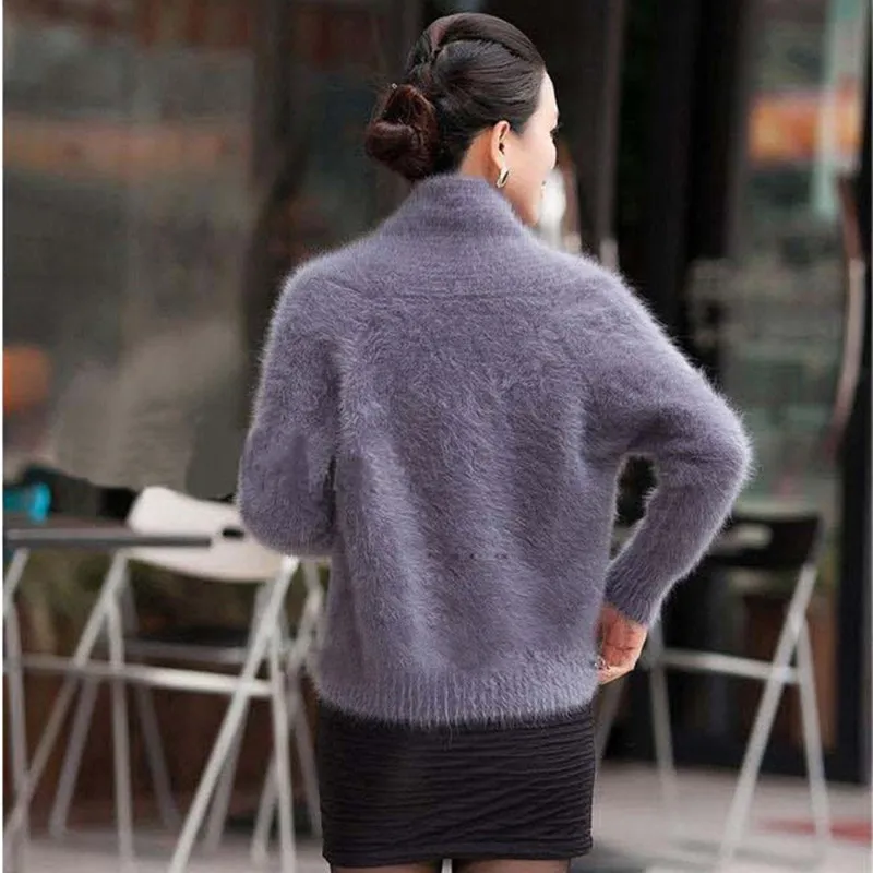 Real Mink Cashmere Sweater Women Pure Mink
