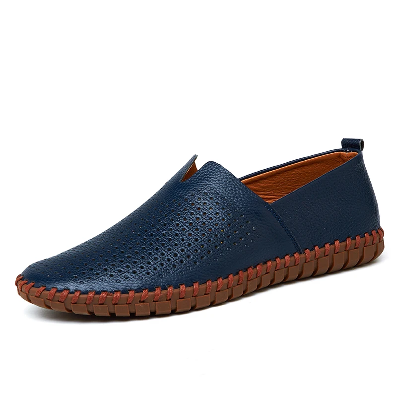 

Big Size 39-50 Leather Mens Shoes Summer Breathe Men Luxury Driving Shoes Slip on Casual Male Loafers Hot Sale 2018 New