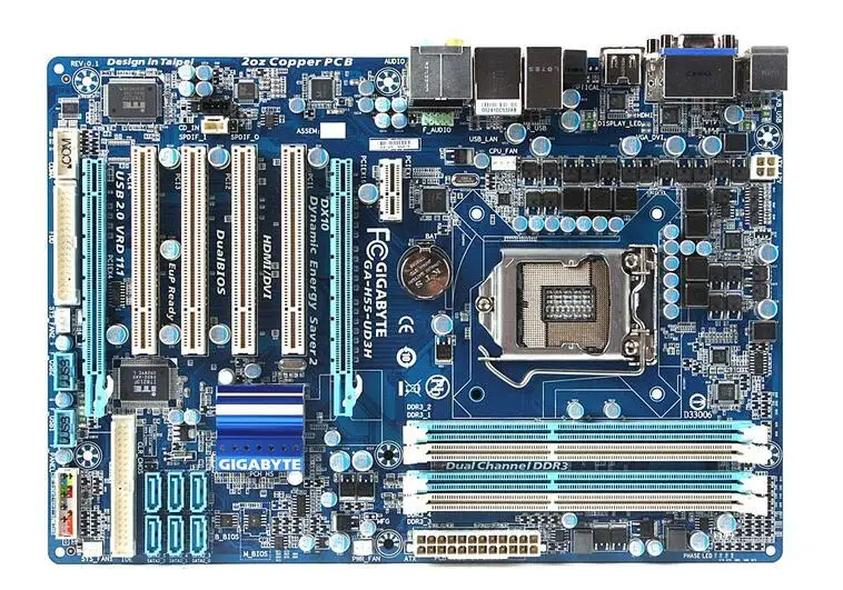Оригинальная материнская плата для Gigabyte LGA 1156 DDR3 настольного ПК с процессором ATX