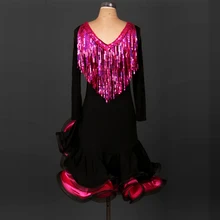 Латинской Танцевальный костюм старший sexy с короткими рукавами и кисточками для латино-американских танцев, платья для женщин конкурс латиноамериканских танцев платья S-4XL