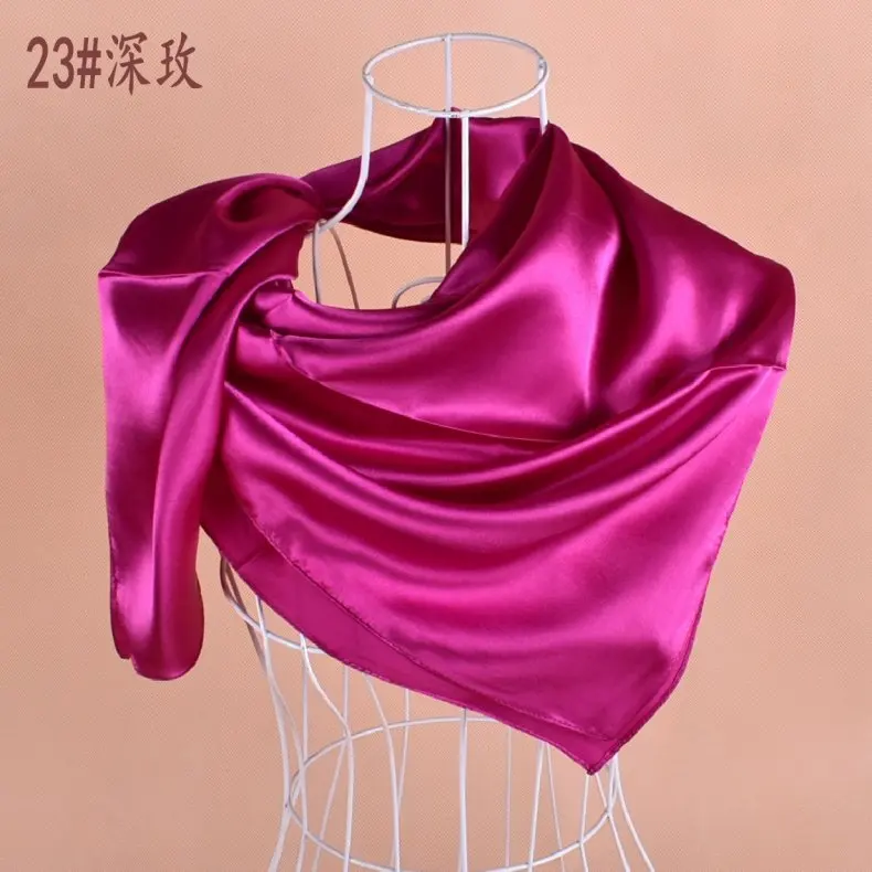 Women big Square scarf Pure color soft headband hijab scarf