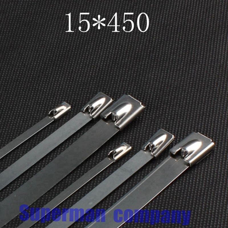 100pcs 15*450mm 15x450mm 15mmx450mm Latching Self Locking Stainless